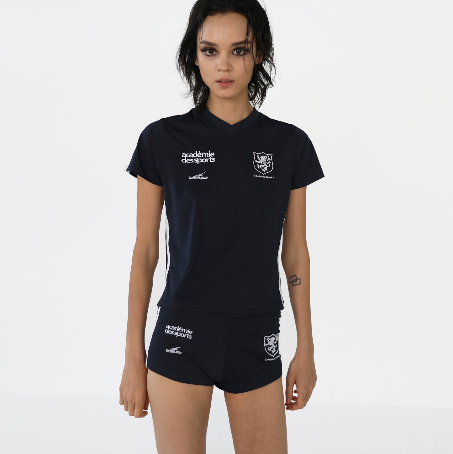 BADBLOOD Korea 24 Summer New Jersey American Spice Girl Sports Style Short-sleeved Shirt Shorts Suit for Men and Women