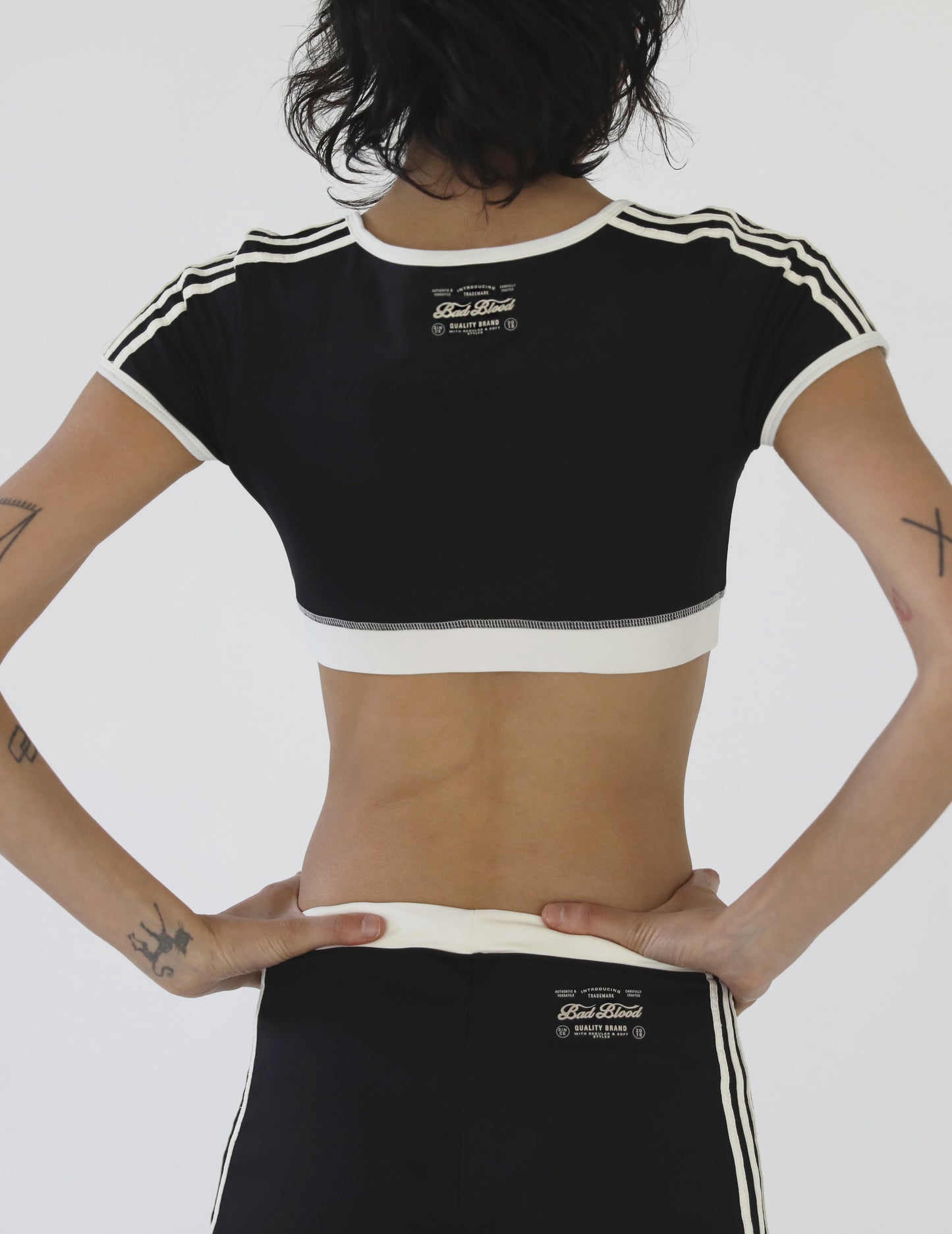 BADBLOOD Korea 24 Summer New American Spice Girl Sports Style Short-sleeved Shirt+High Waist Pant Set