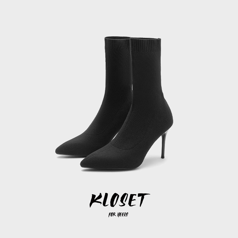 Socks, knitted boots, stiletto heeled booties, women's high heels, pointed toe boots, children's jazz dance, stretch heels dancing shoes