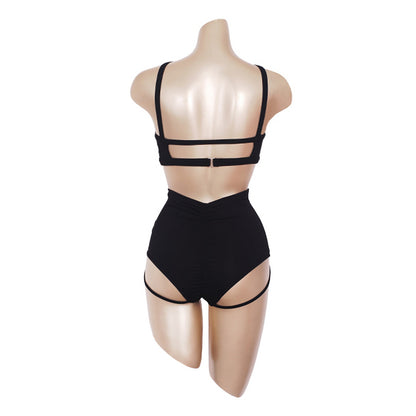 Polewear beauty back sports bra sexy fitness vest-type hollow sling sagging-proof running gathered bra