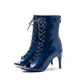 Patent Leather Fish Mouth Short Boots,Sexy Stretchy Open Toe,Jazz Dance High Heels Special,HEELS Dance Shoes Dance Shoes Women