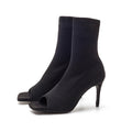 Fishbone socks knitted boots socks booties dancing shoes high heels boots female black dancing jazz elastic heels
