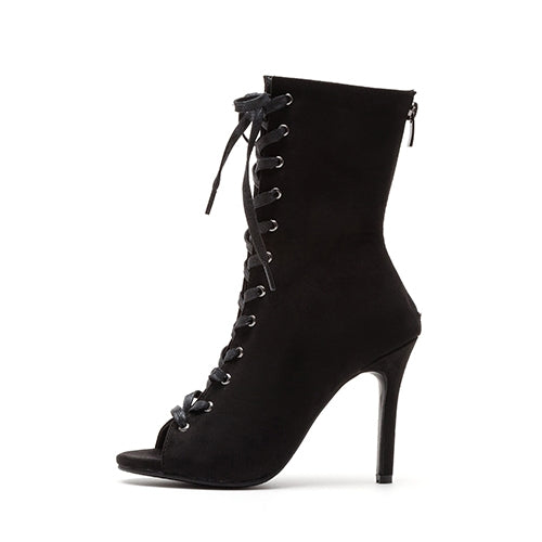 TWICE 쯔위 (Tzuyu)same style丨lace-up fishmouth boots, women's jazz dance special high heels HEELS dance shoes jazz