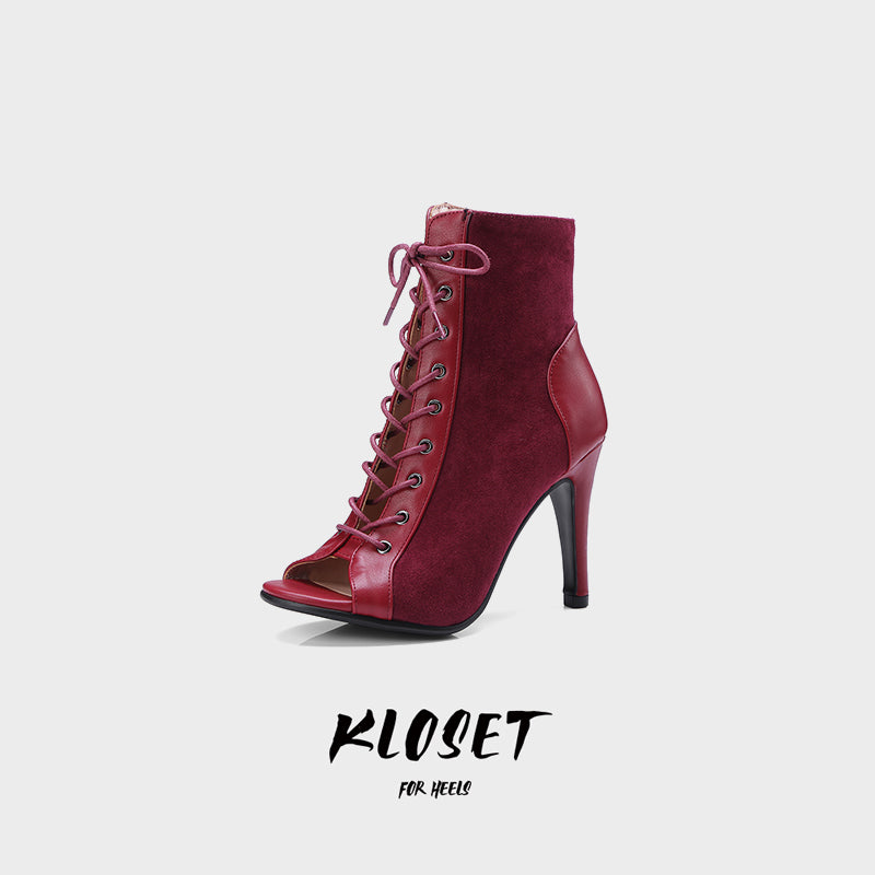 Lace boots, jazz dance-only high heels, sexy dancing heels dancing shoes, booties, summer open-toed fishmouth sandals