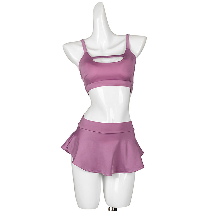 Candy-colored sexy polewear suit pole dancing clothes shorts beautiful back professional anti-exposure sports vest top