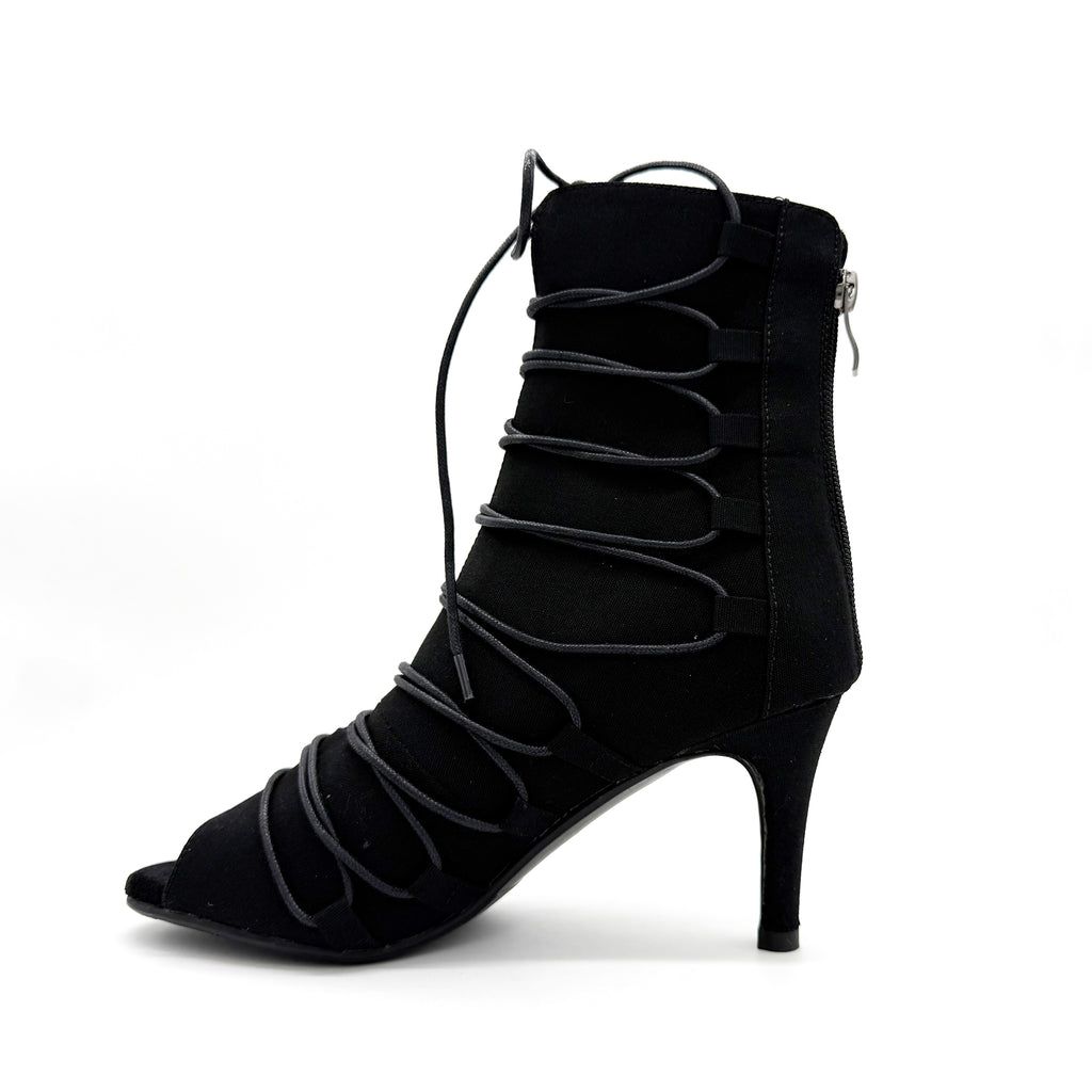 Lace-up jazz dance high heels, short sandals, openwork dancing shoes, soft-soled high-top dance shoes heels