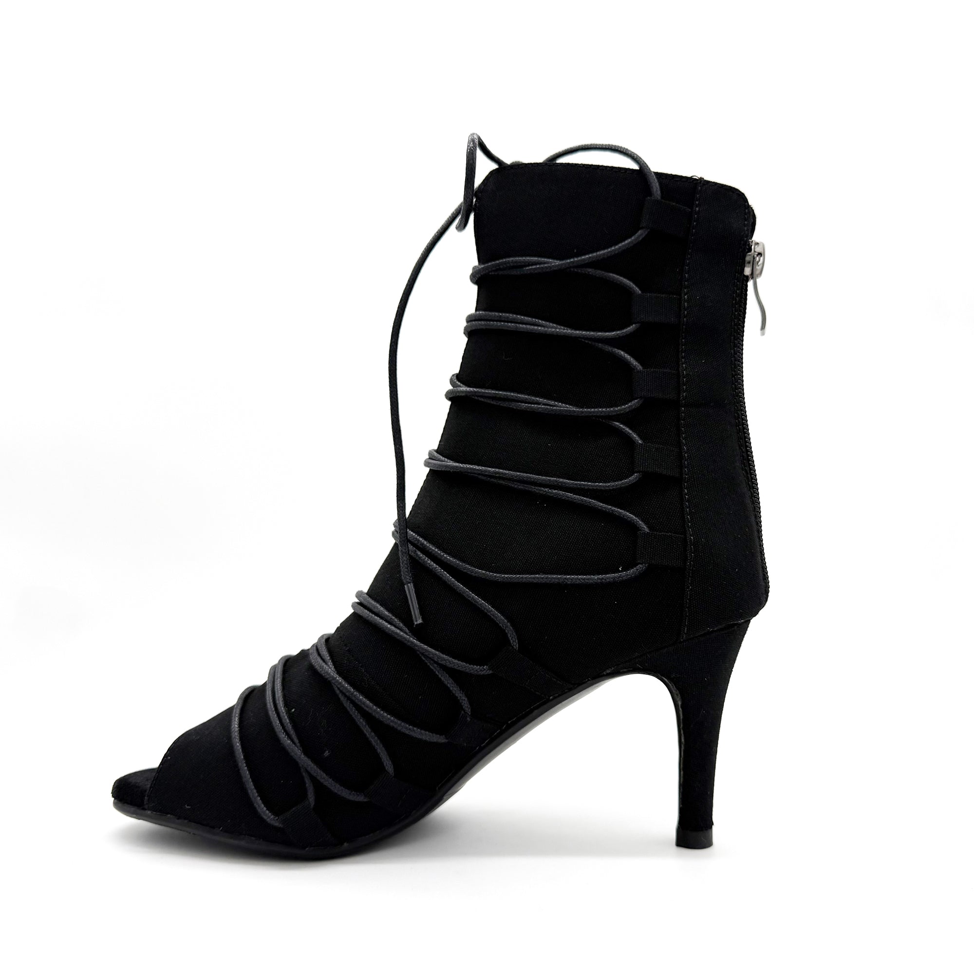 Lace-up jazz dance high heels, short sandals, openwork dancing shoes, soft-soled high-top dance shoes heels