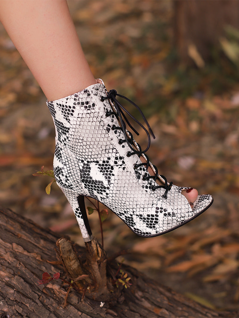 Serpentine fishmouth jazz dance heels dance shoes patent leather sexy stretch dancing booties