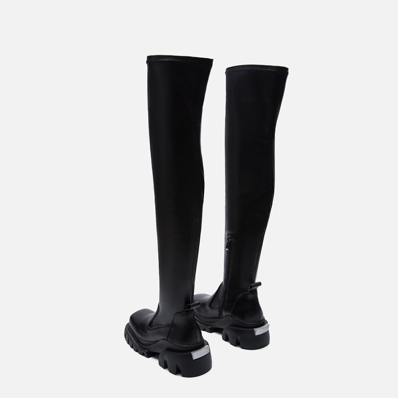 Sugar cube knee boots women's fall/winter 2024 new stretch skinny boots small man boots women's platform boots