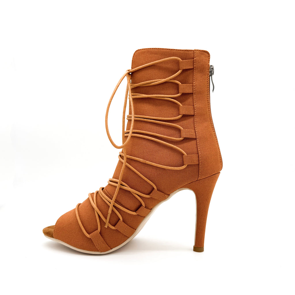 Lace-up jazz dance high heels, short sandals, openwork dancing shoes, soft-soled high-top dance shoes heels