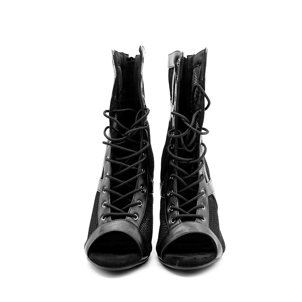 HEELS dance shoes with fine heels, specifically designed for jazz dance, mesh short boots, summer open toed fish mouth sandals, plus size women