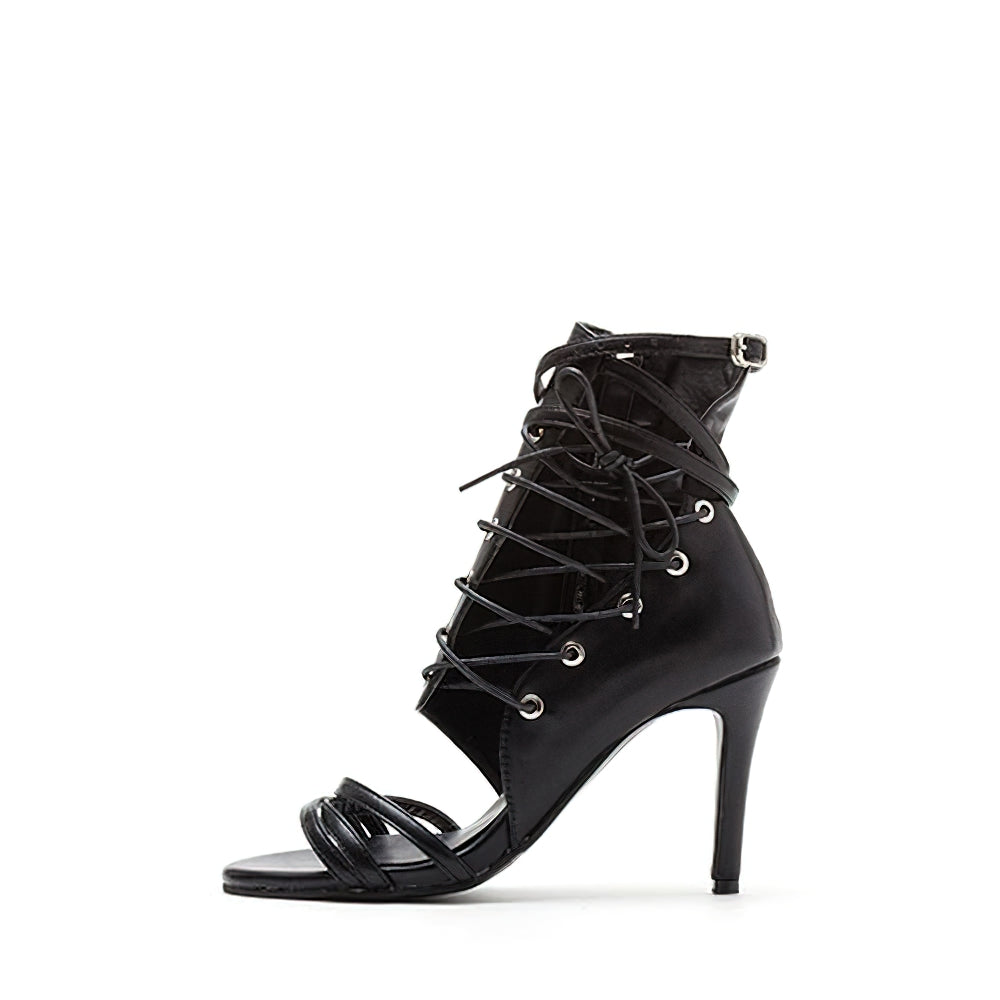 Jazz dance high heels dancing open-toe sandals stiletto heels dancing shoes lace-up booties female nude dancing shoes