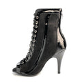 Silver fishbill strappy jazz dance heels dancing shoes stretch dancing booties summer open-toe sandals