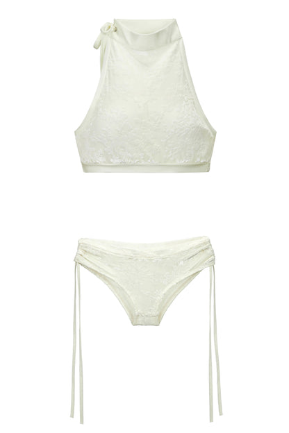 Golden velvet pole dancing clothing underwear female polewear lace-up bra suspenders shorts suit