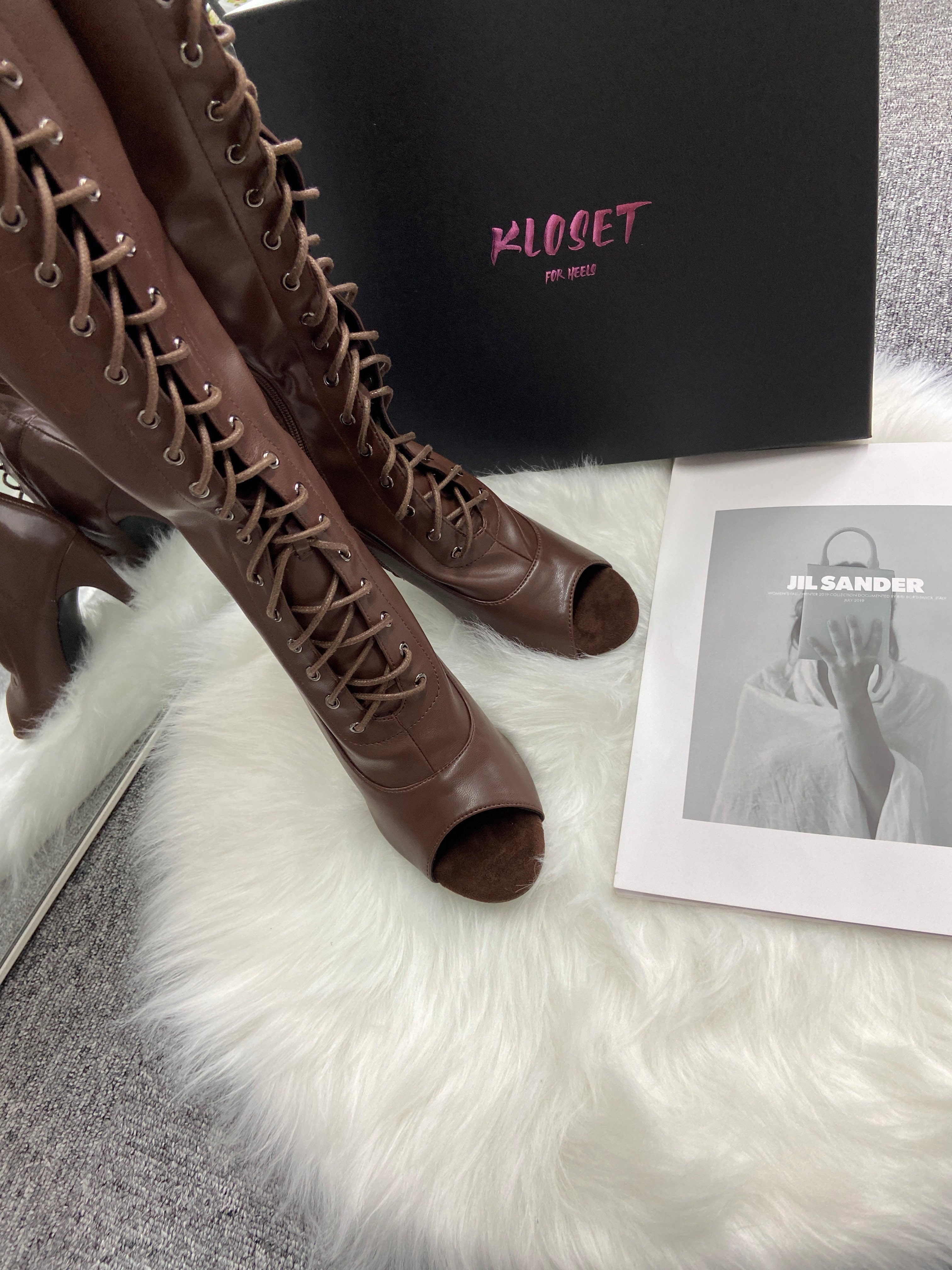 Lace-up fishmouth jazz dance special dancing high heels stretch over the knee length sexy HEELS dance shoes jazz