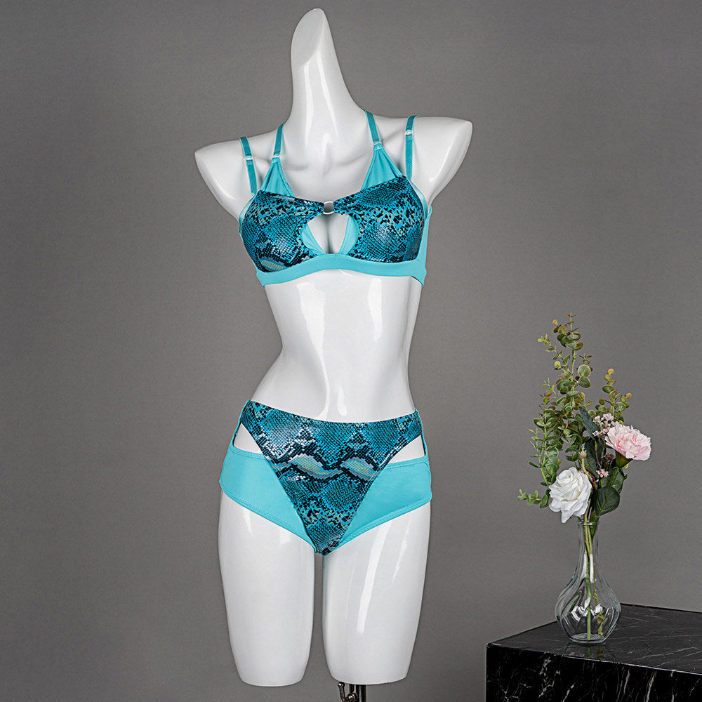 Snake pattern split style beautiful back sexy pole wear set pole dance costume professional anti-light practice costume performance