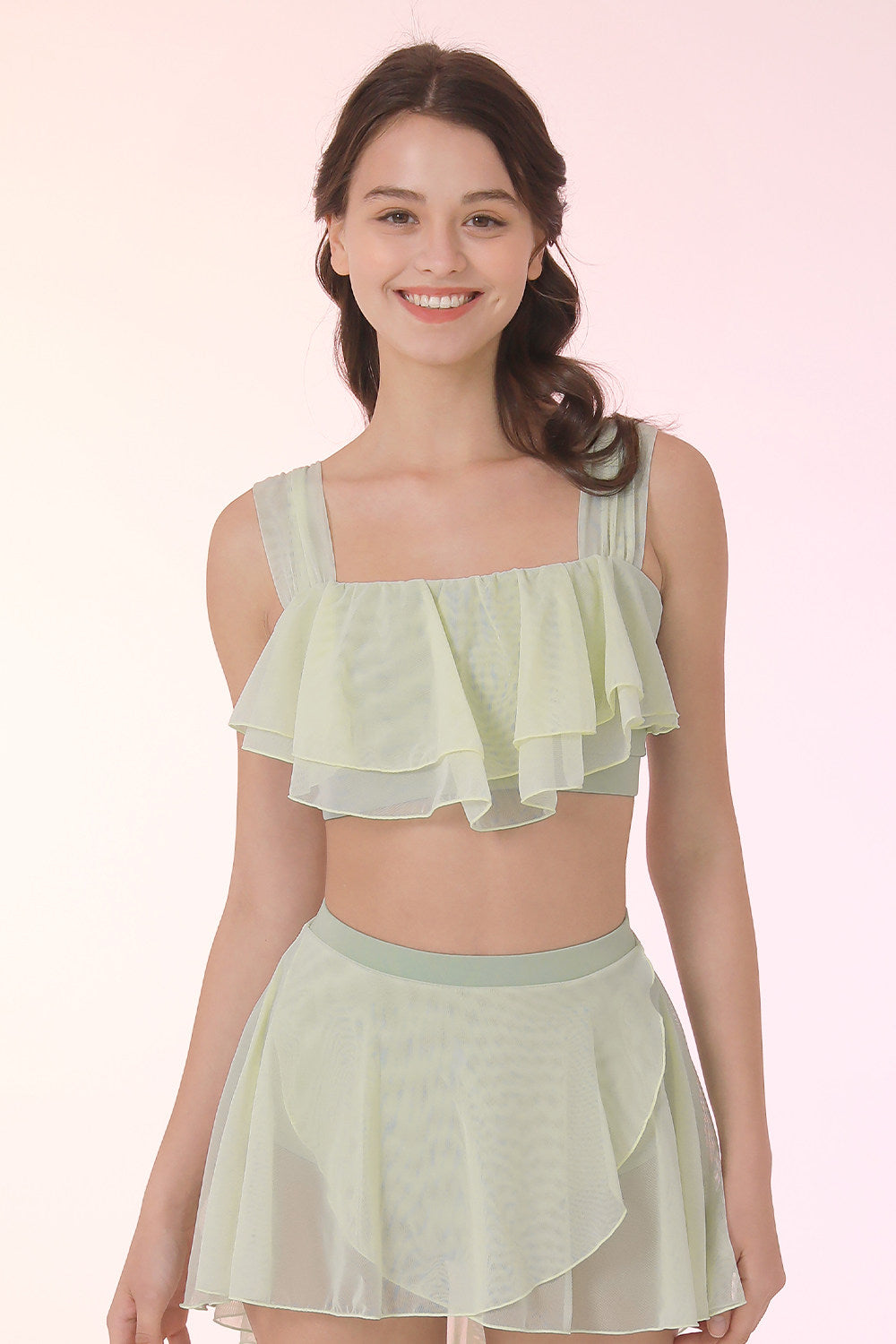 Pole dance costume underwear women's pole wear mesh beautiful back bra suspender professional anti-light shorts set