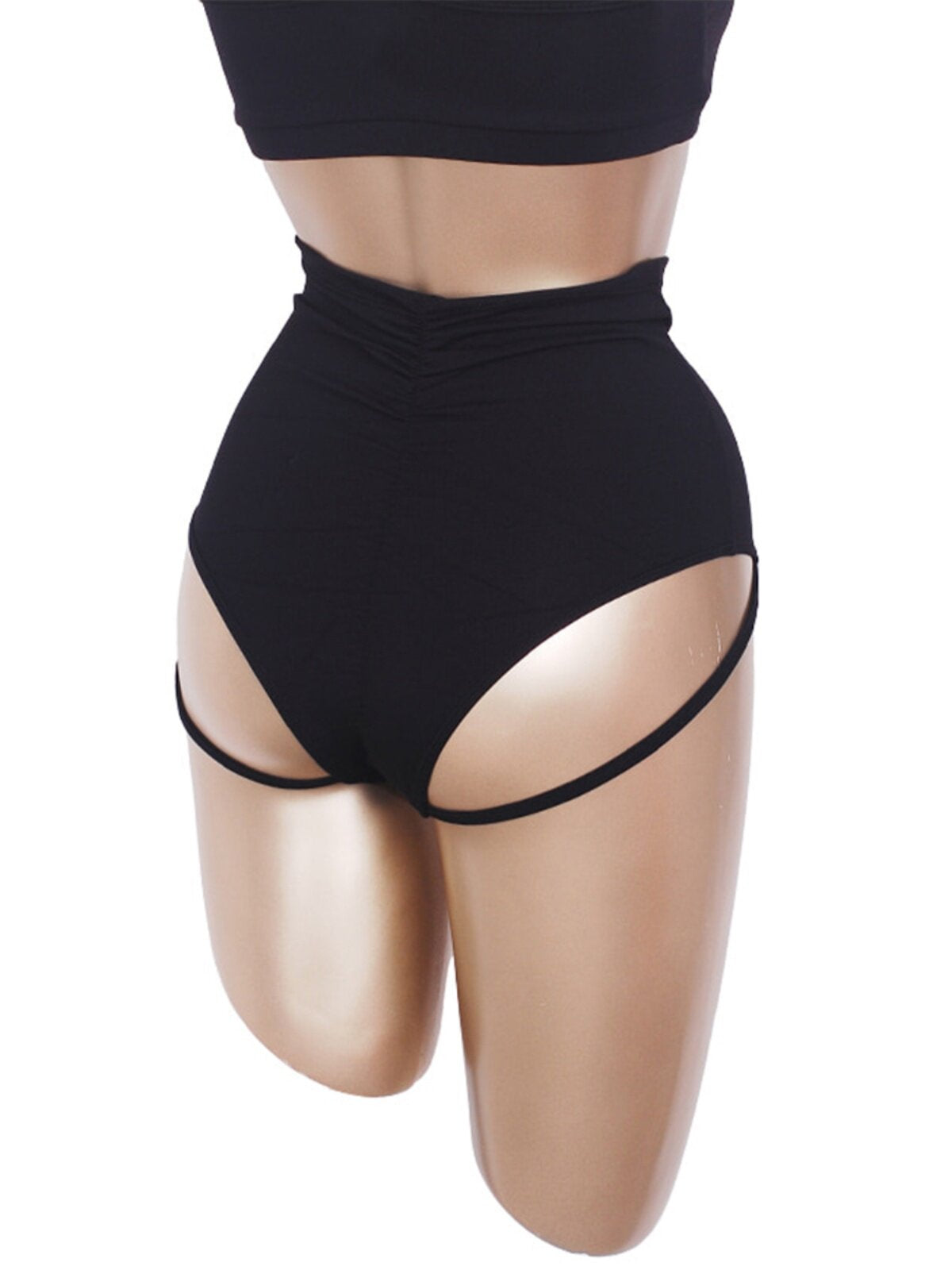 Briefs, anti-light steel pole shorts, polewear, dance suit, black buttocks, bottoming, outside, sports, sexy women