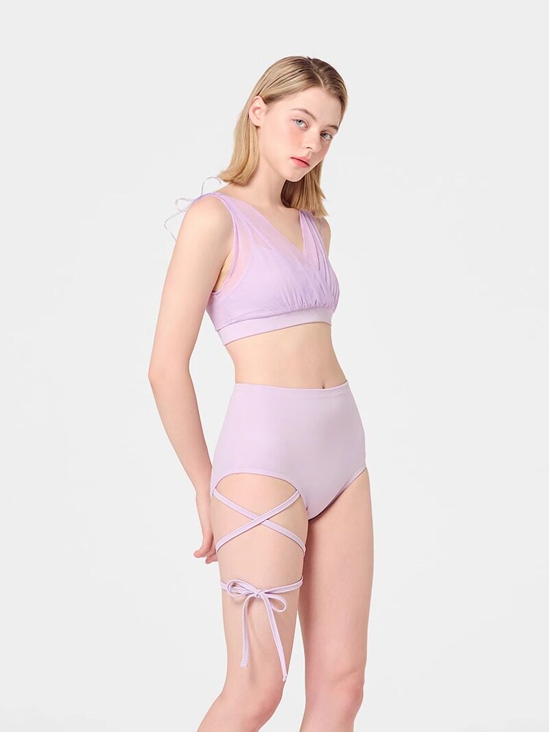 Pole dance costume underwear women's pole wear mesh beautiful back bra suspender professional anti-light shorts set