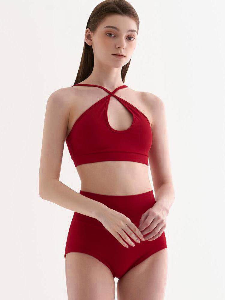 Professional polewear anti-light shorts pole dance costume cut-out top strap shorts sports irregular sexy