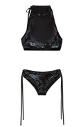 Gold velvet pole dancer costume underwear women's pole wear lace-up beautiful back bra suspender shorts set