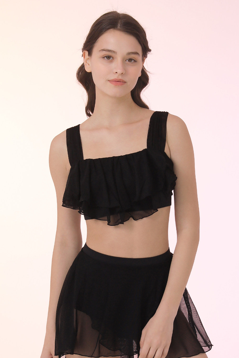 Pole dance costume underwear women's pole wear mesh beautiful back bra suspender professional anti-light shorts set