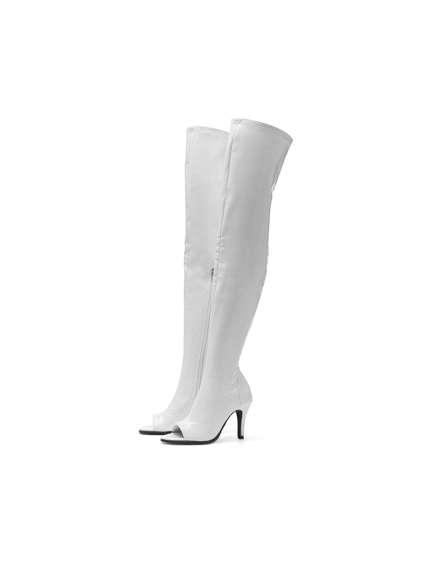 White jazz dancing boots over the knee heels heels dancing boots boots patent leather sexy dancing boots girl