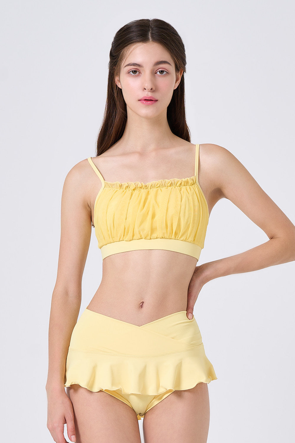 Candy-colored mesh polewear suit, pole dance suit, shorts, beautiful back, professional anti-light sports vest top