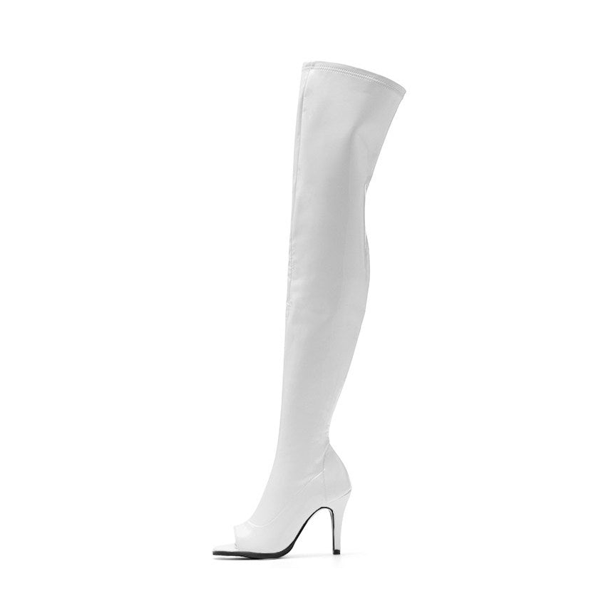 White jazz dancing boots over the knee heels heels dancing boots boots patent leather sexy dancing boots girl