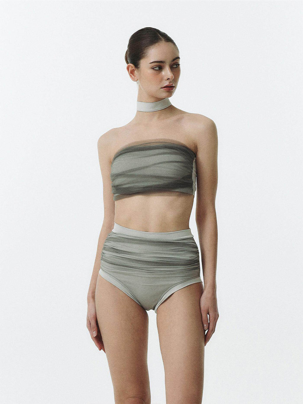 Pole dance costume underwear women's pole wear mesh beautiful back bra suspender professional anti-light shorts set