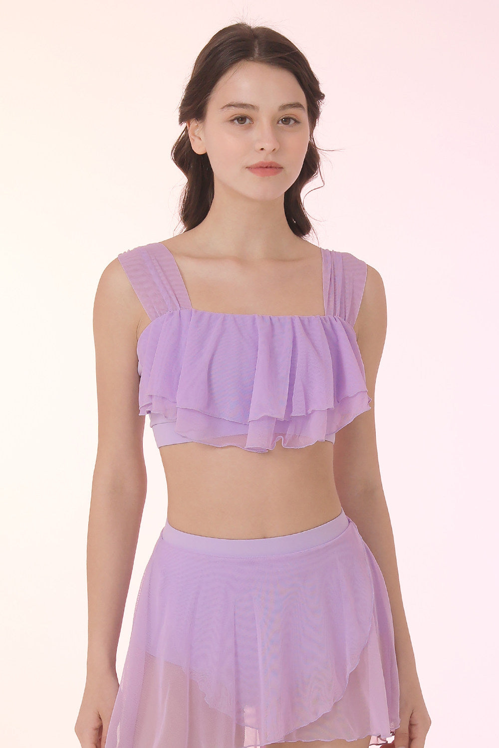 Pole dance costume underwear women's pole wear mesh beautiful back bra suspender professional anti-light shorts set