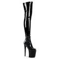 20cm Professional Pole Dancing Shoes EXOTIC Thin Heel Over Knee Platform Patent Leather Custom Poledance Heels
