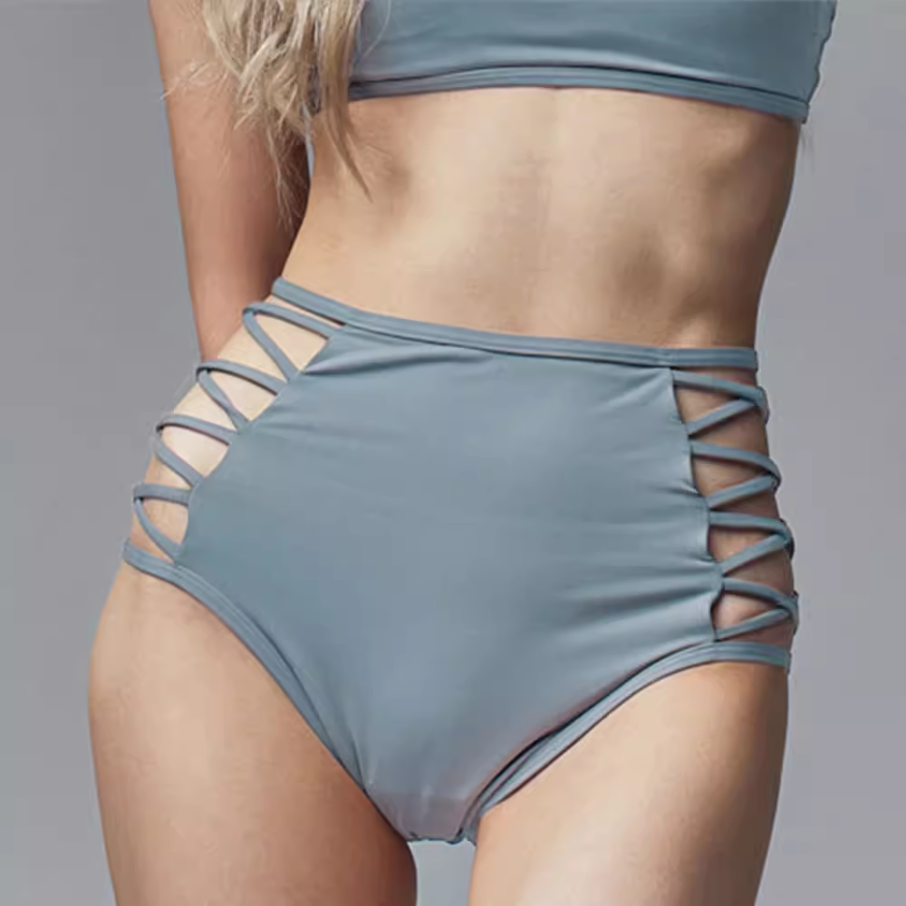 Pole dancer costume women's sports lace-up cut-out shorts black pololewear sexy and comfortable to wear on the outside with elastic straps