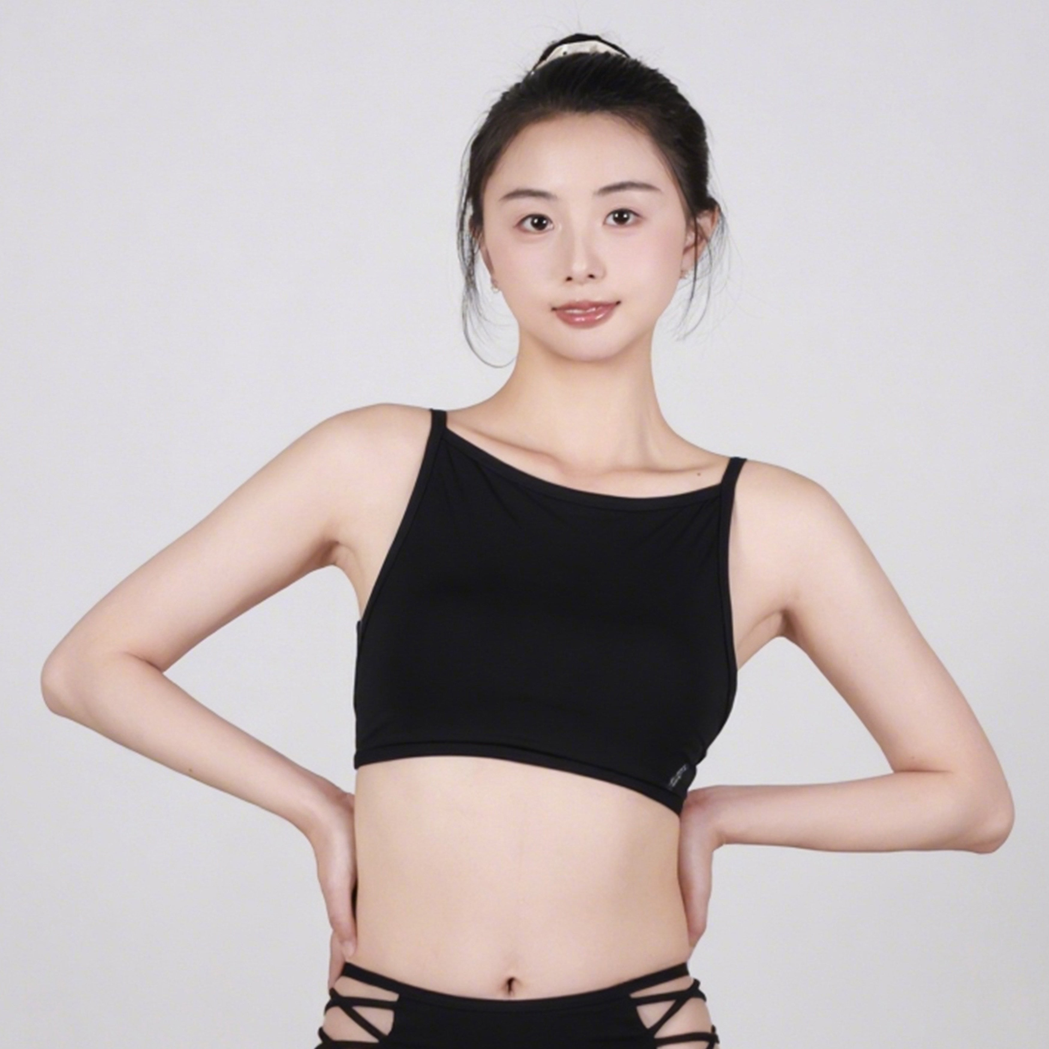 Pole dancer costume underwear women's sports vest polewear lace-up beautiful back bra camisole shorts sexy suit