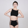 Pole dancer costume underwear women's sports vest polewear lace-up beautiful back bra camisole shorts sexy suit
