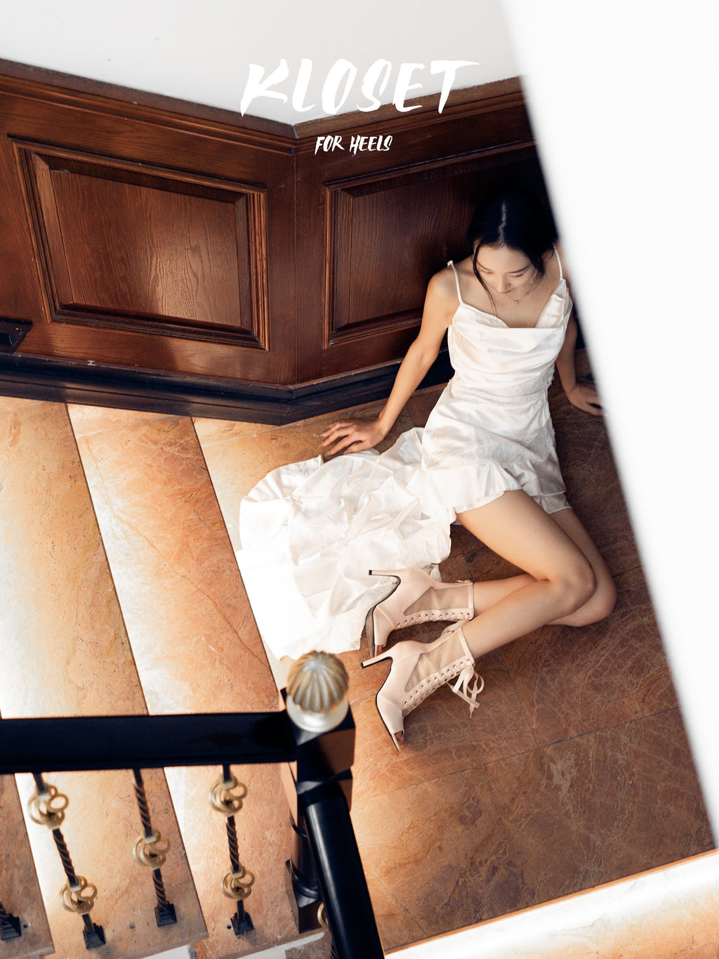 Jazz dance net boots, heels, satin straps, openwork sandals, women's stilettos, fishbill boots, dancing heels, pink apricots