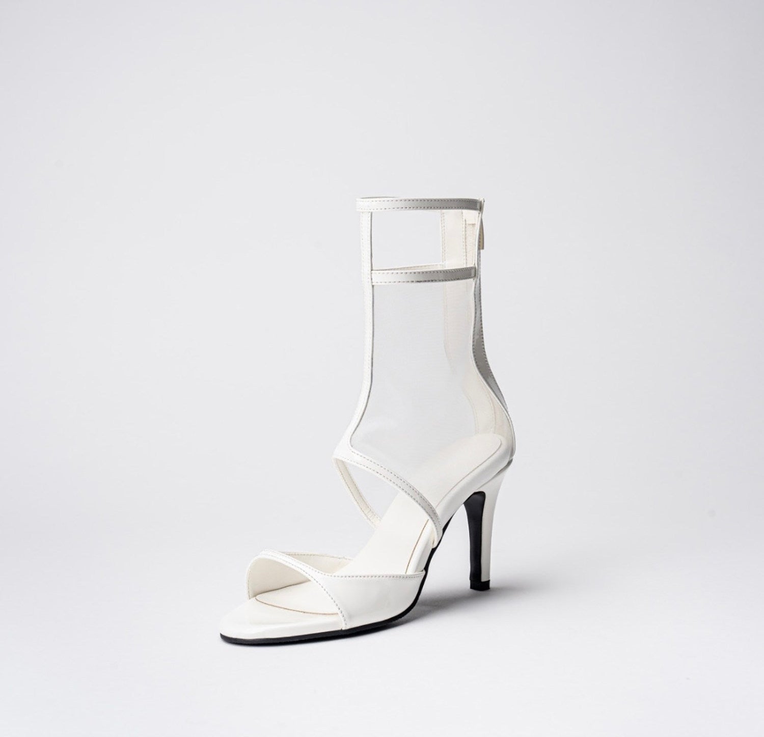 Sexy jazz special dance shoes lace-up short see-through high heels openwork dance shoes through boots heels women