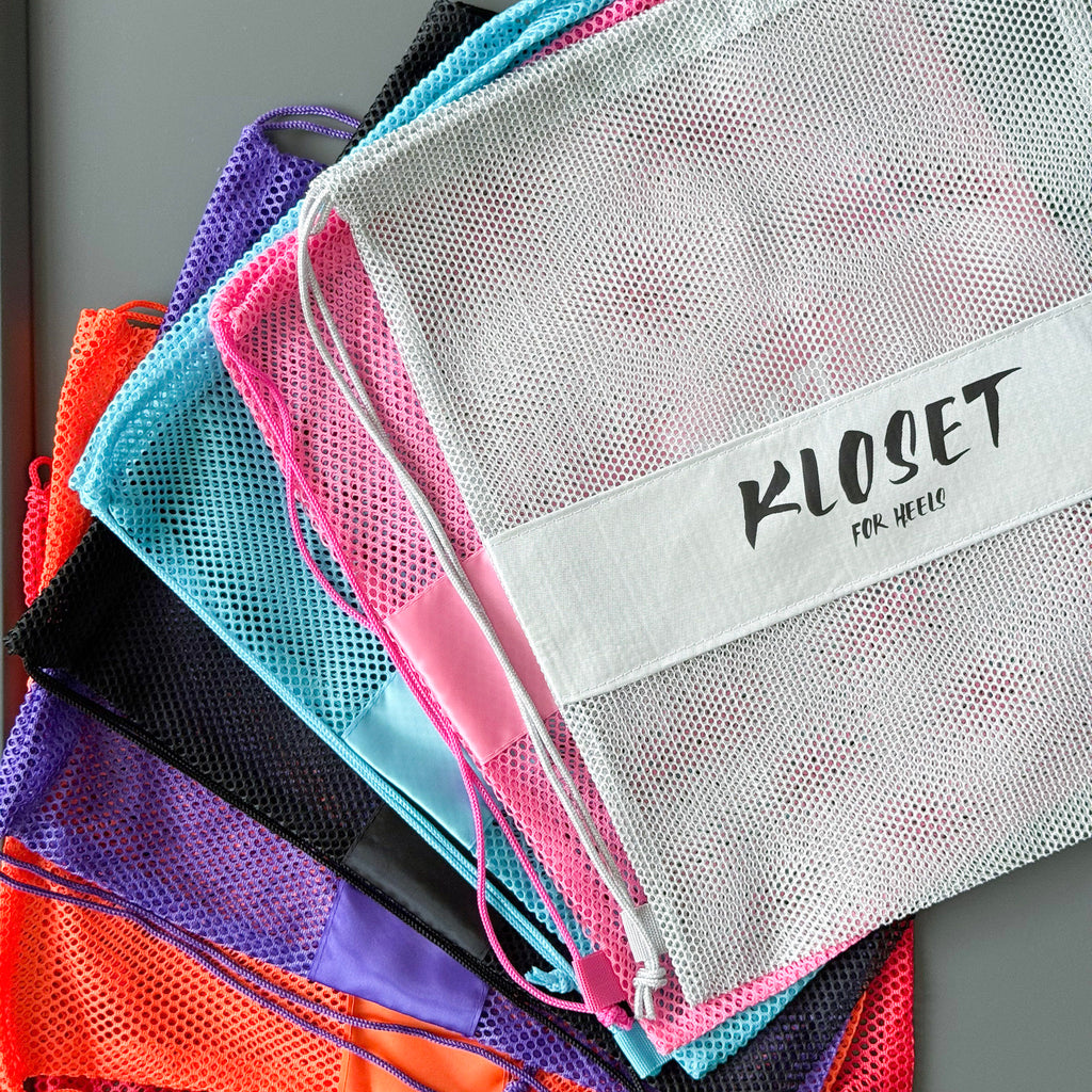 KLOSET High Heels Mesh Bags Multicolor Mesh Drawstring Back Bags Mesh Storage Bags Packaging Bags Mesh Shoe Bags Trendy