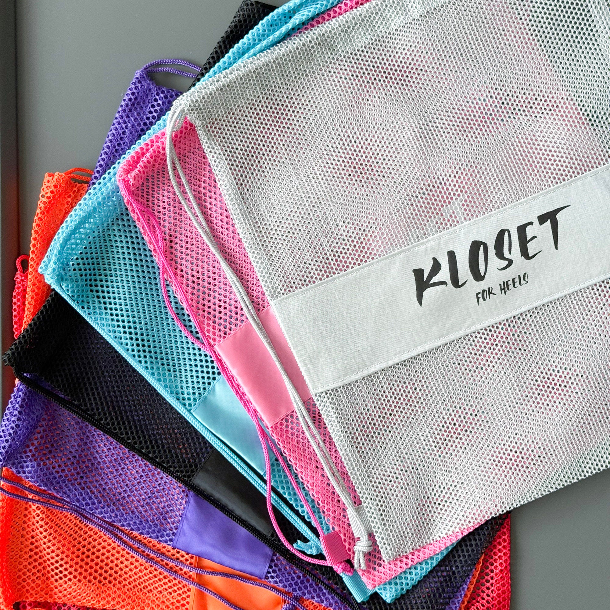 KLOSET High Heels Mesh Bags Multicolor Mesh Drawstring Back Bags Mesh Storage Bags Packaging Bags Mesh Shoe Bags Trendy