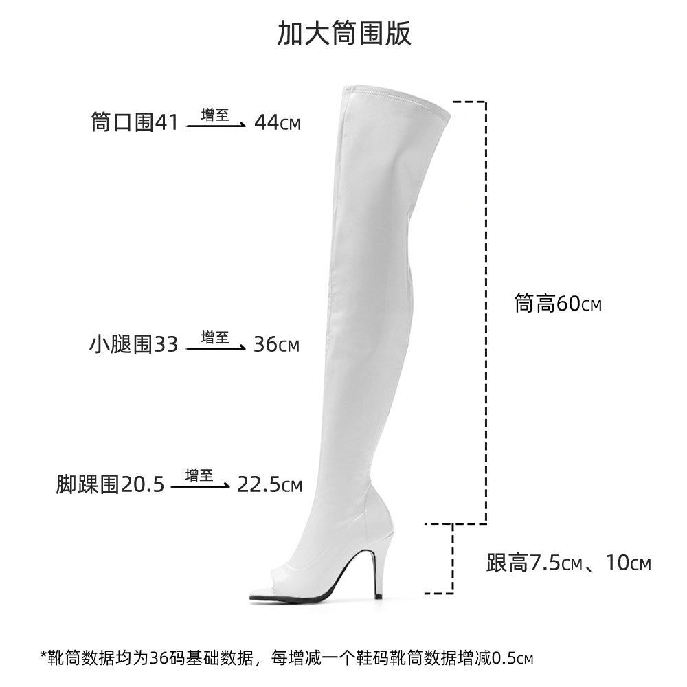 White jazz dancing boots over the knee heels heels dancing boots boots patent leather sexy dancing boots girl