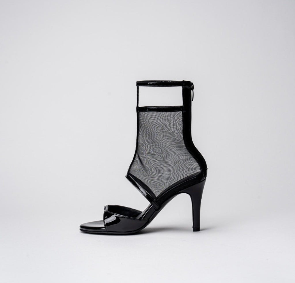 Sexy jazz special dance shoes lace-up short see-through high heels openwork dance shoes through boots heels women