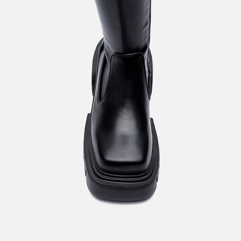 Sugar cube knee boots women's fall/winter 2024 new stretch skinny boots small man boots women's platform boots