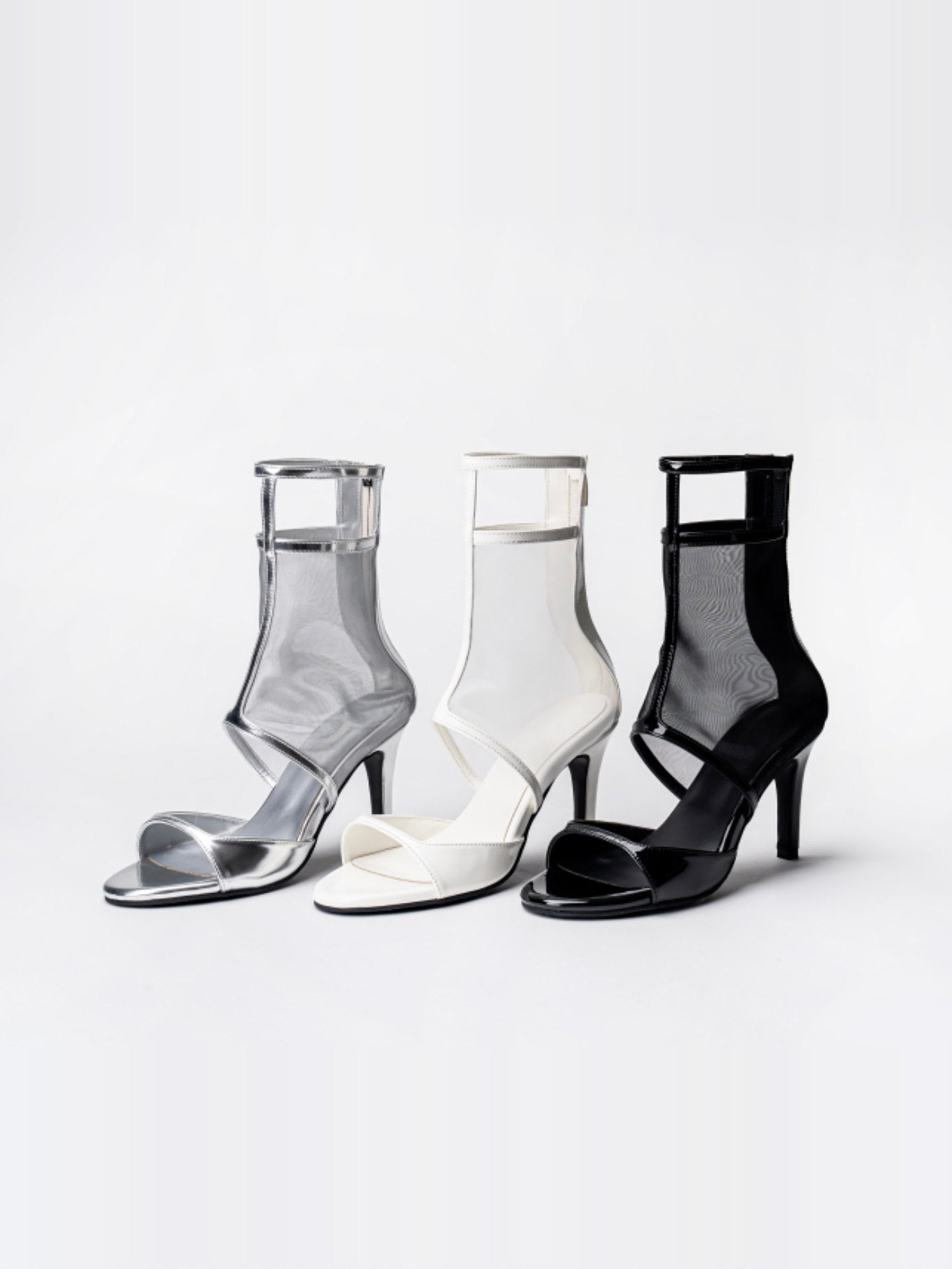 Sexy jazz special dance shoes lace-up short see-through high heels openwork dance shoes through boots heels women