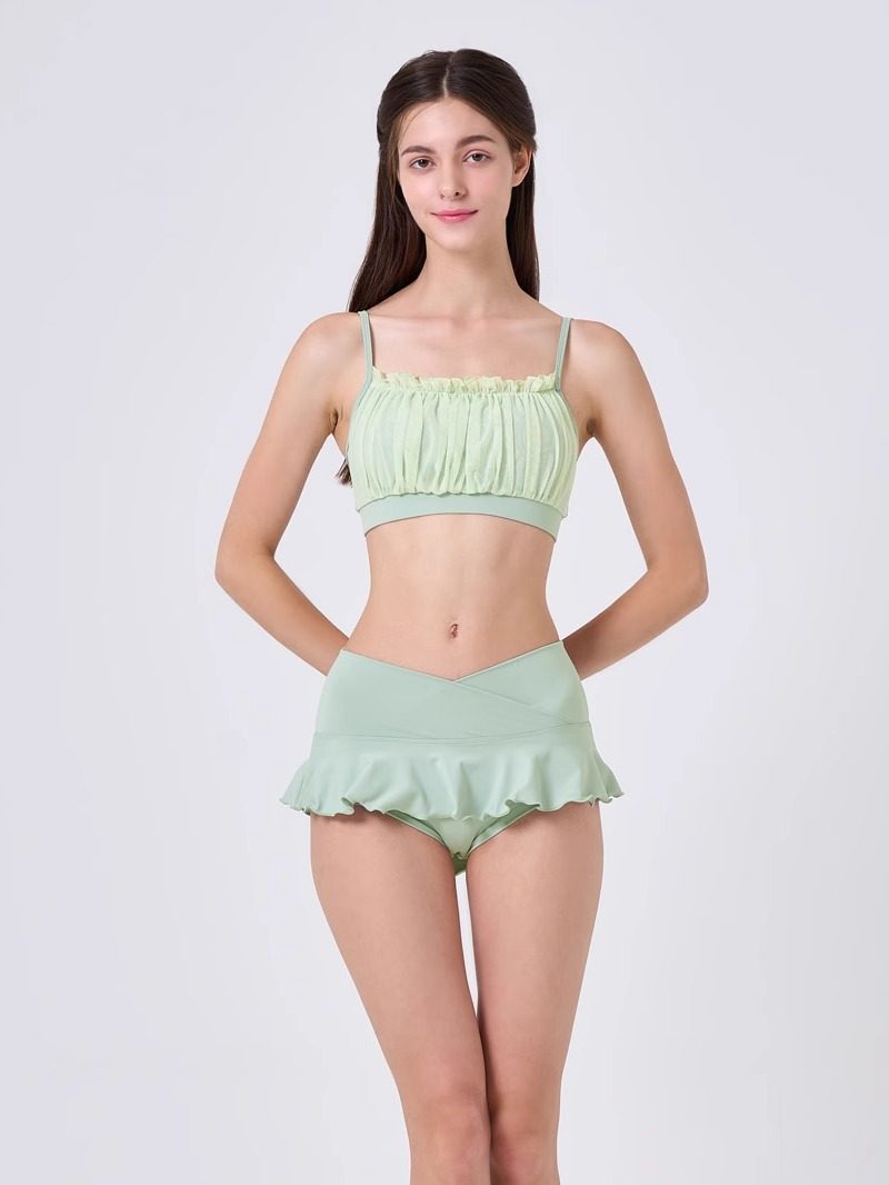 Candy-colored mesh polewear suit, pole dance suit, shorts, beautiful back, professional anti-light sports vest top