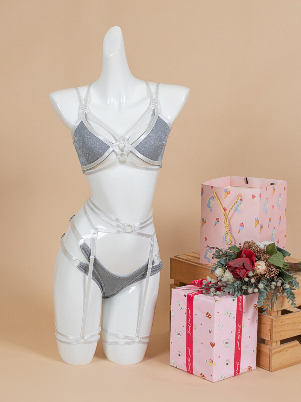 Suspender sexy polewear suit pole dance suit shorts beautiful back professional anti-light sports vest top