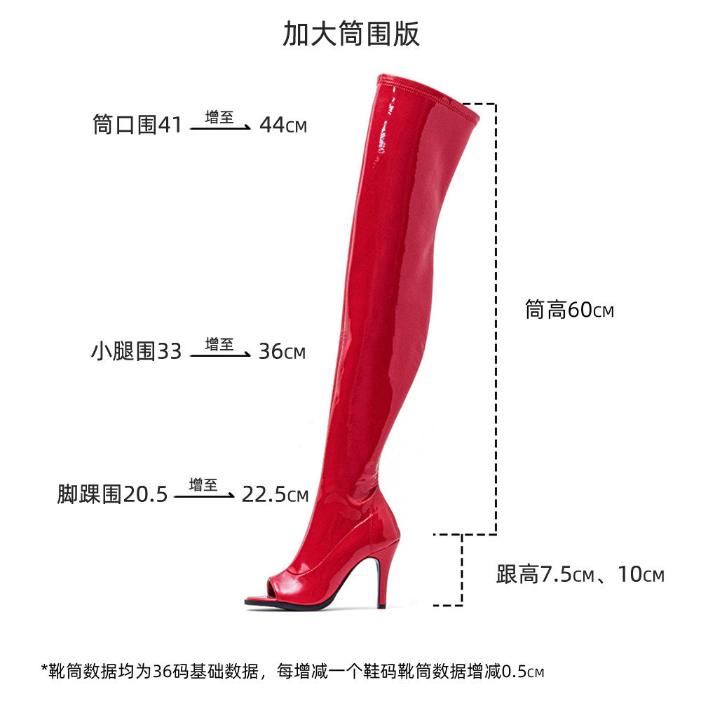 Red jazz dance high heel boots over the knee heels heels dancing boots boots patent leather sexy dancing boots girl