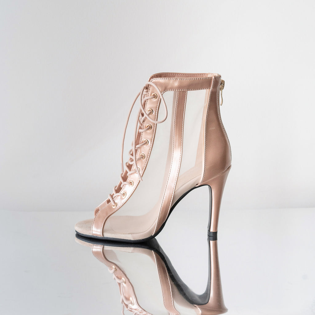 Original Fishmouth jazz dance see-through sexy high heels, HEELS dance shoes, mesh ankle boots, dance shoes, open-toe sandals