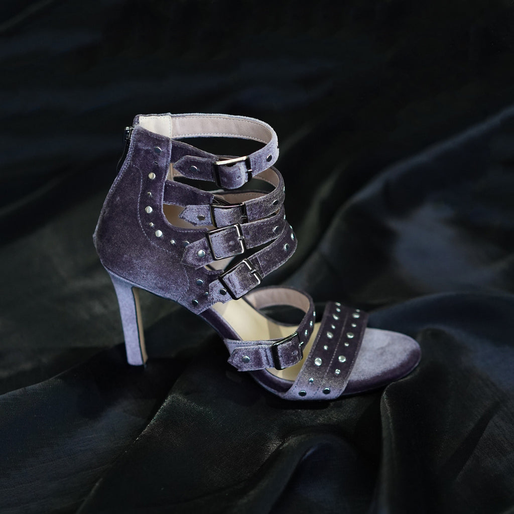 Gold velvet fishmouth shoes jazz dancing high heels purple heels dancing boots dancing boots rivets sexy sandals girls