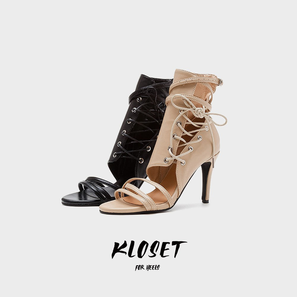 Jazz dance high heels dancing open-toe sandals stiletto heels dancing shoes lace-up booties female nude dancing shoes