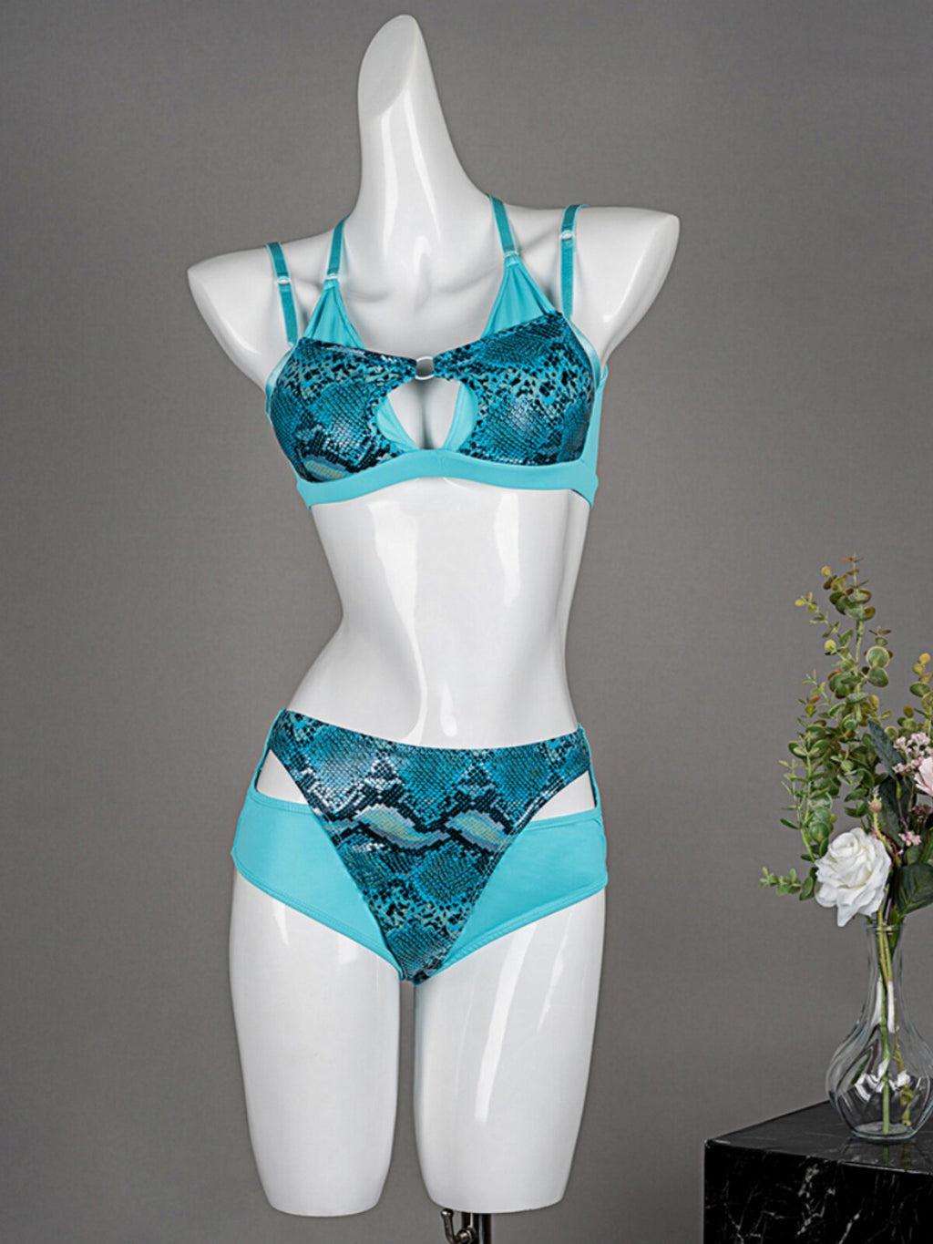 Snake pattern split style beautiful back sexy pole wear set pole dance costume professional anti-light practice costume performance